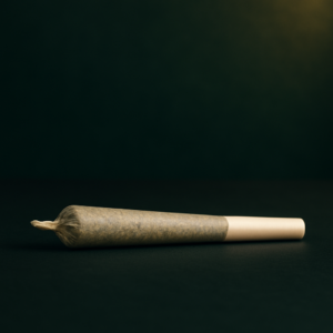 AI : an elegant cannabis pre roll joint resting on a…